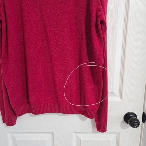 Tommy Hilfiger Vintage Knitted Sweater Unisex XL Retro 90s Y2K Dark Pink Cotton - Picture 8 of 11